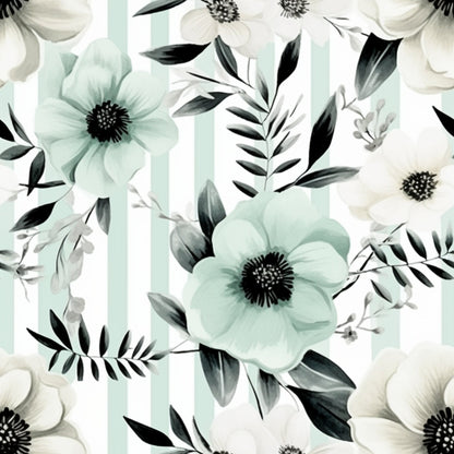 WATERCOLOR SAGE AND BLACK PATTERN VINYL - MULTIPLE VARIATIONS