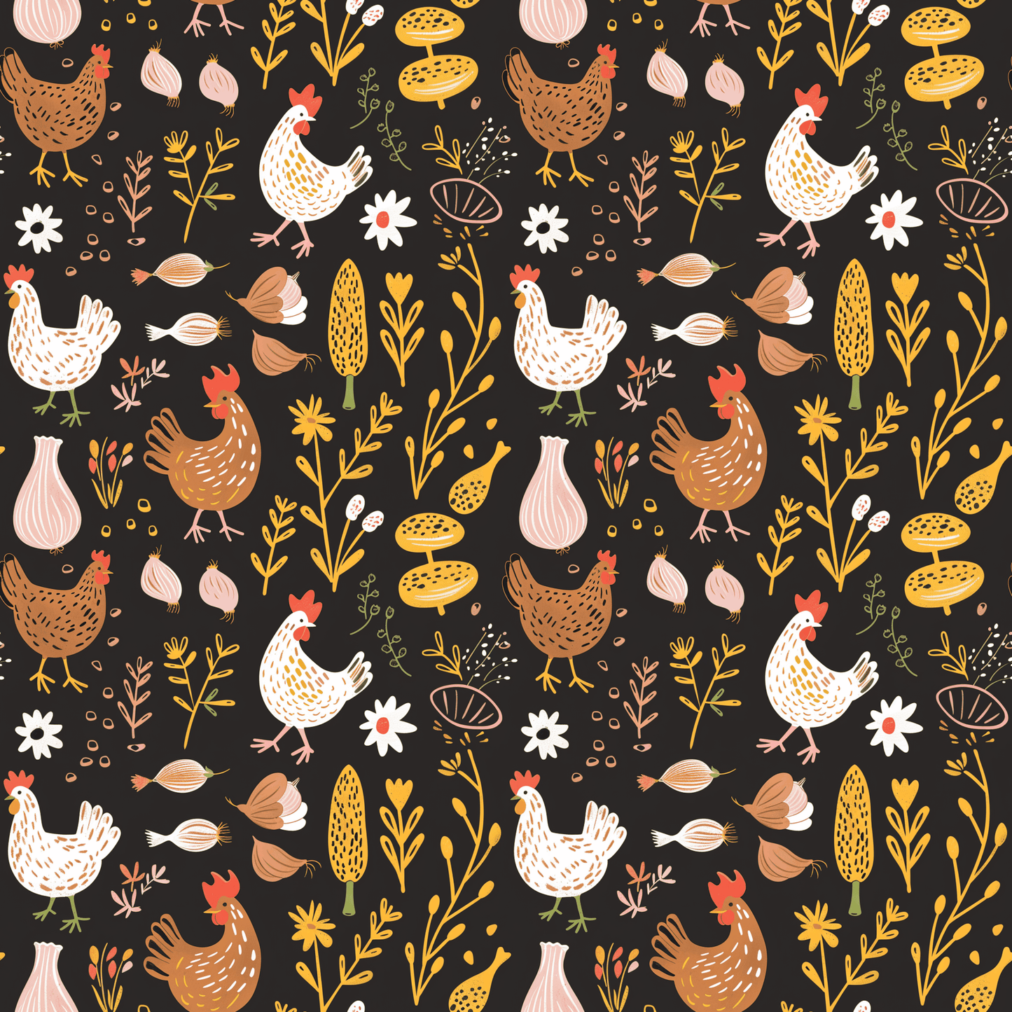 FARM CHICKENS PATTERN VINYL - MULTIPLE VARIATIONS