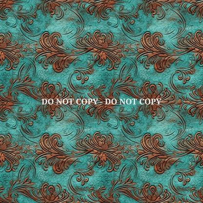 TURQUOISE COWGIRL TEXTURE PATTERN VINYL - MULTIPLE VARIATIONS