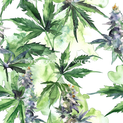 CANNABIS WATERCOLOR PATTERN VINYL - MULTIPLE VARIATIONS