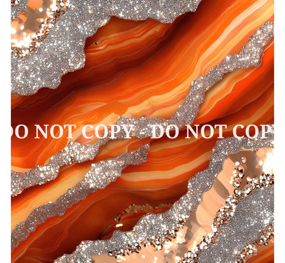 ORANGE GLAM AGATE PATTERN VINYL - MULTIPLE VARIATIONS