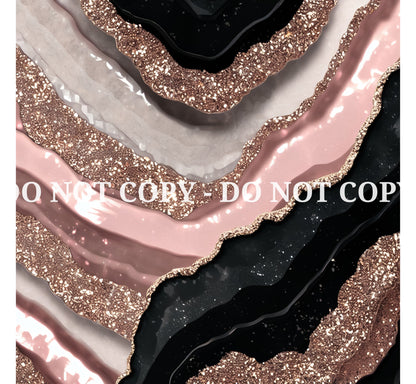 BLACK AND BLUSH GLAM AGATE PATTERN VINYL - MULTIPLE VARIATIONS