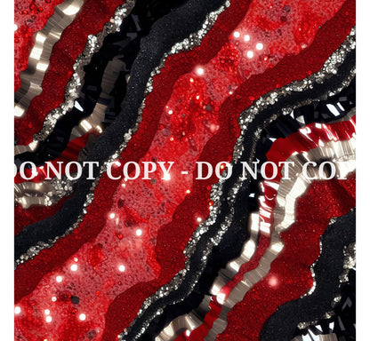 RED AND BLACK GLAM AGATE PATTERN VINYL - MULTIPLE VARIATIONS