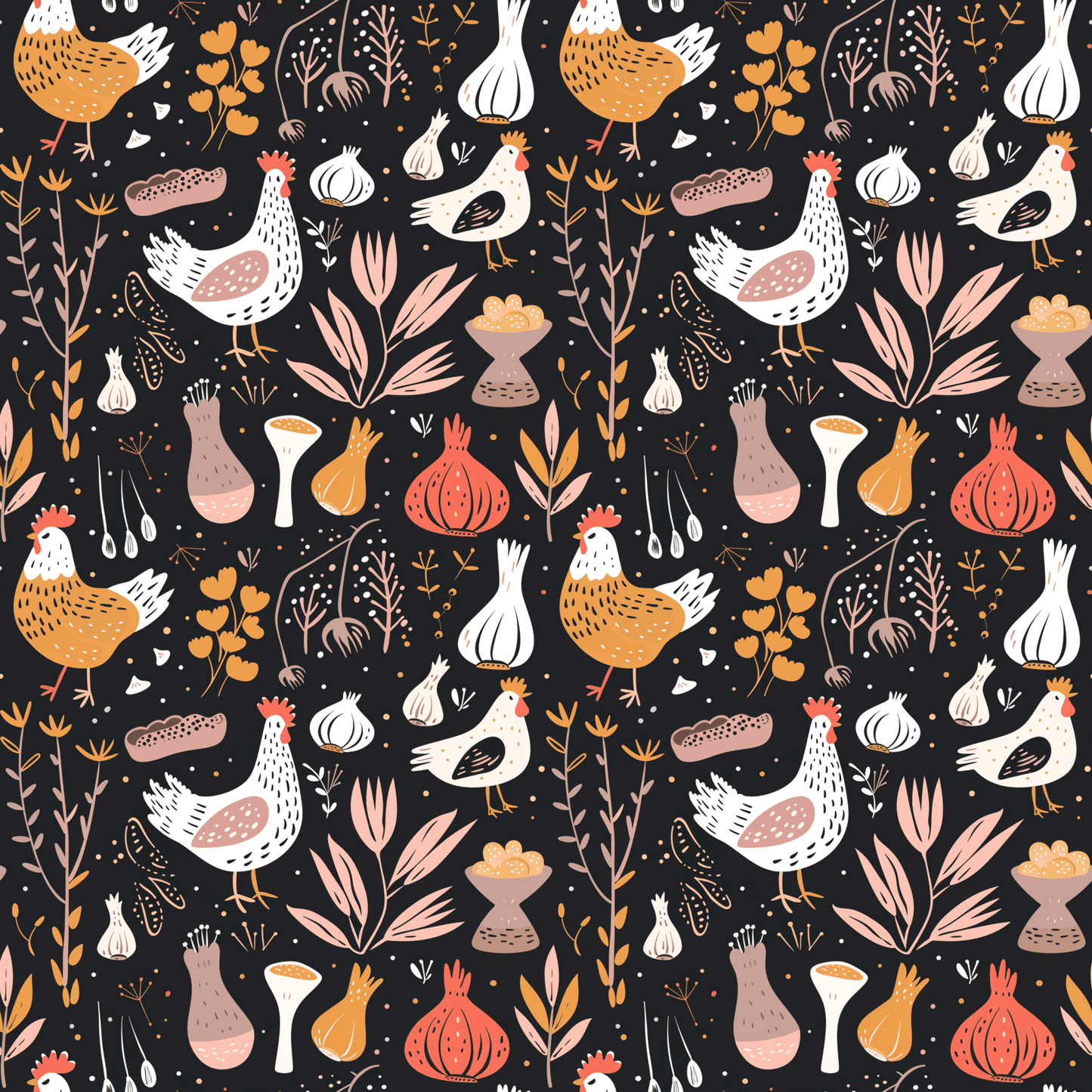 FARM CHICKENS PATTERN VINYL - MULTIPLE VARIATIONS