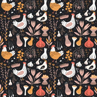 FARM CHICKENS PATTERN VINYL - MULTIPLE VARIATIONS