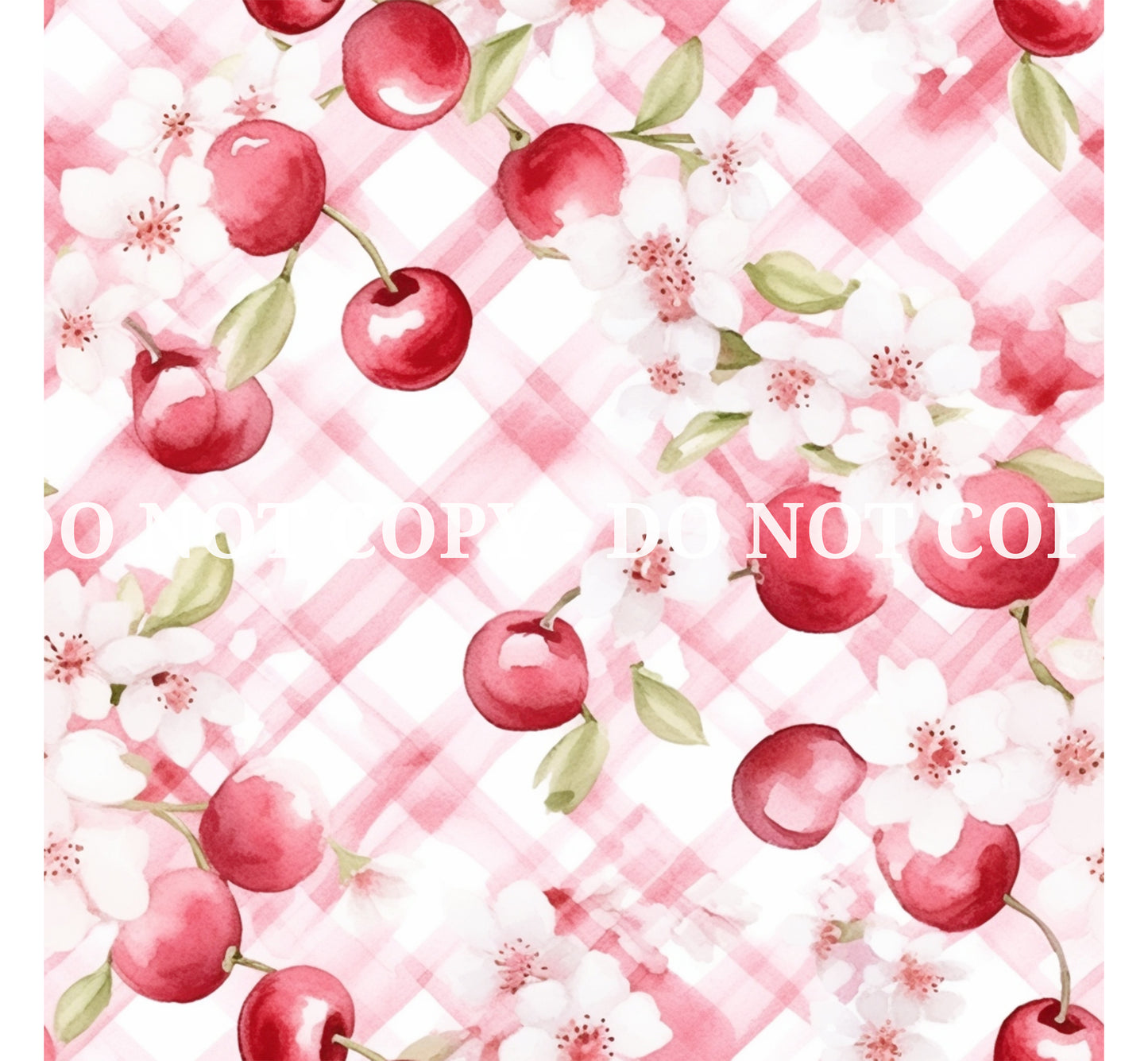 WATERCOLOR CHERRY GARDEN PATTERN VINYL - MULTIPLE VARIATIONS