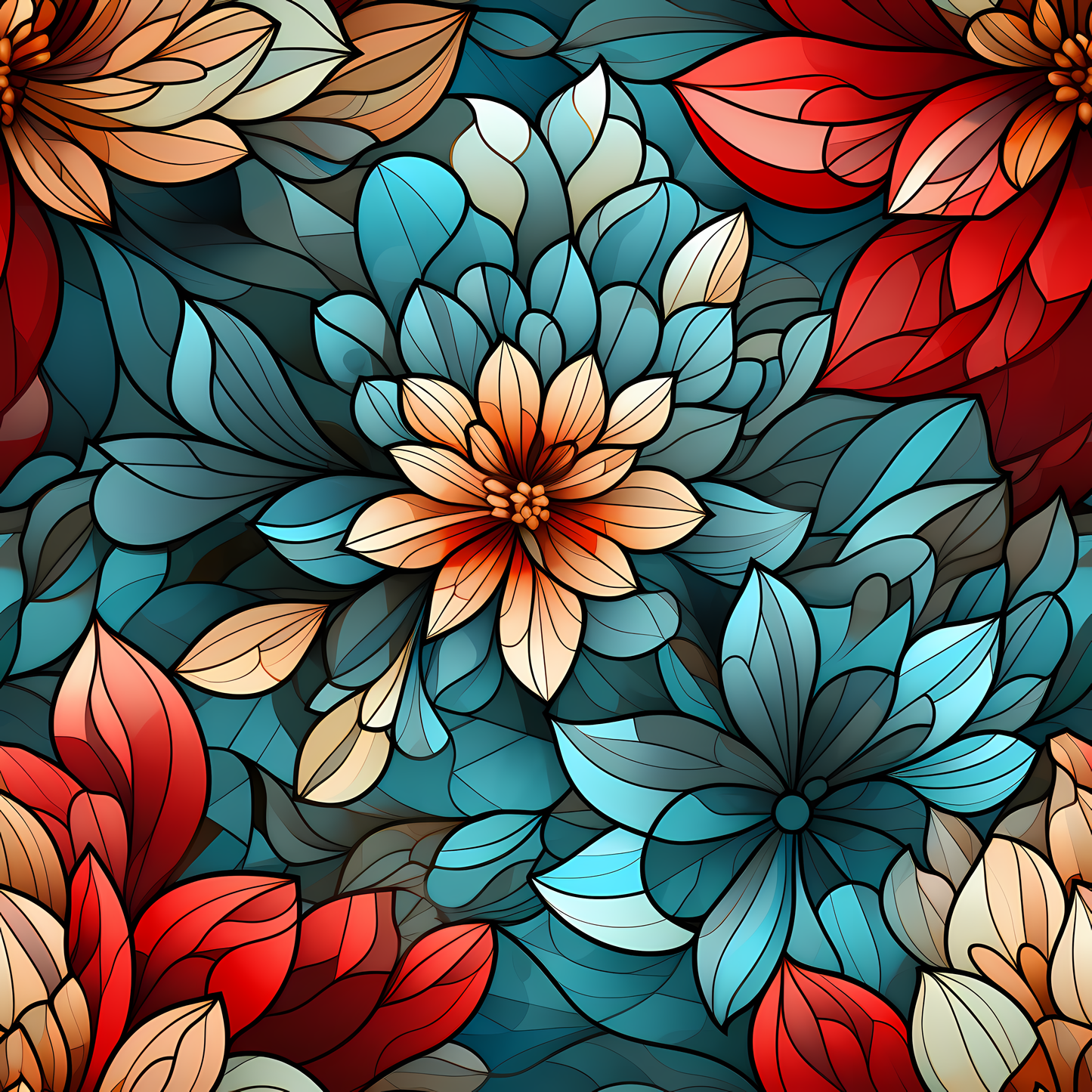STAINED GLASS FLOWERS 7