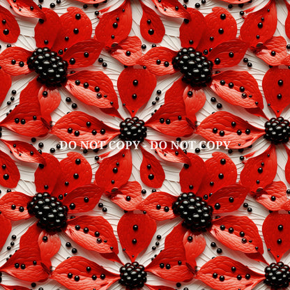 LADYBUG FLOWERS PATTERN VINYL - MULTIPLE VARIATIONS