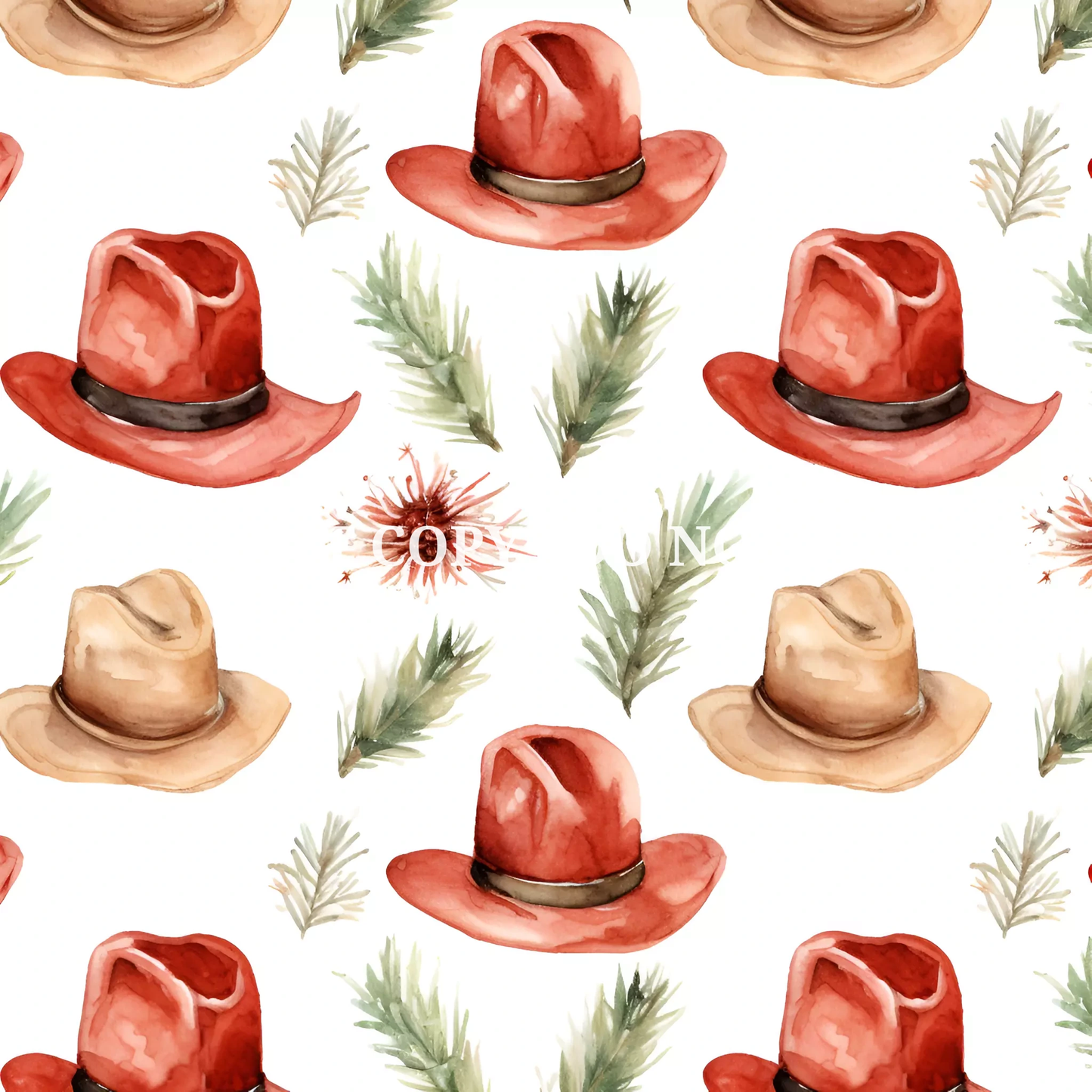 COWBOY CHRISTMAS PATTERN VINYL - MULTIPLE VARIATIONS