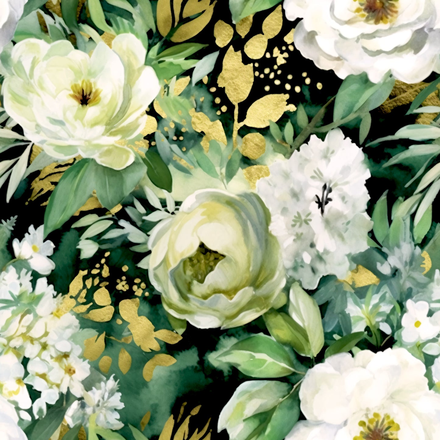 GREEN FLORAL PAINT - MULTIPLE VARIATIONS