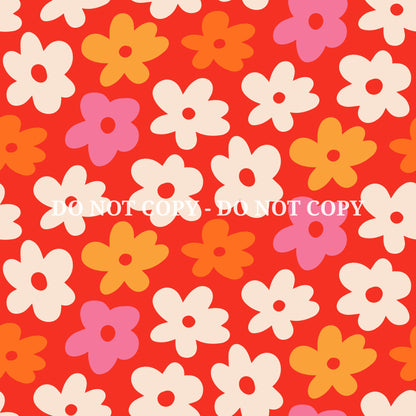 PINK AND ORANGE RETRO PATTERN VINYL - MULTIPLE VARIATIONS