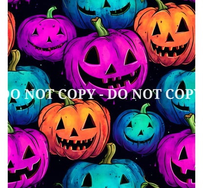 NEON HALLOWEEN PATTERN VINYL - MULTIPLE VARIATIONS