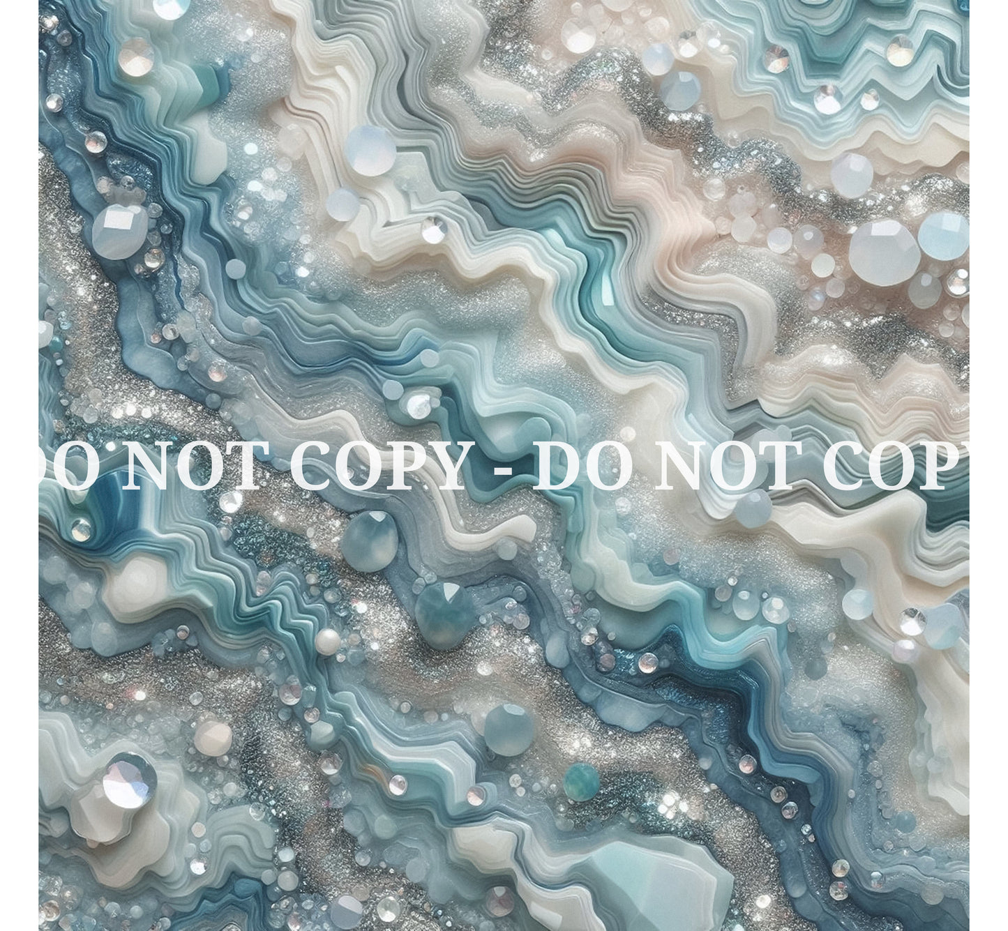 JEWELED PALE BLUE AGATE PATTERN VINYL - MULTIPLE VARIATIONS