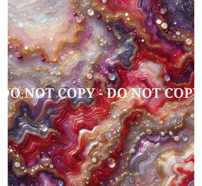 JEWELED RED PURPLE AGATE PATTERN VINYL - MULTIPLE VARIATIONS