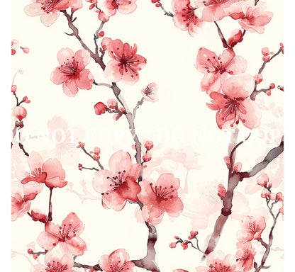 WATERCOLOR CHERRY GARDEN PATTERN VINYL - MULTIPLE VARIATIONS