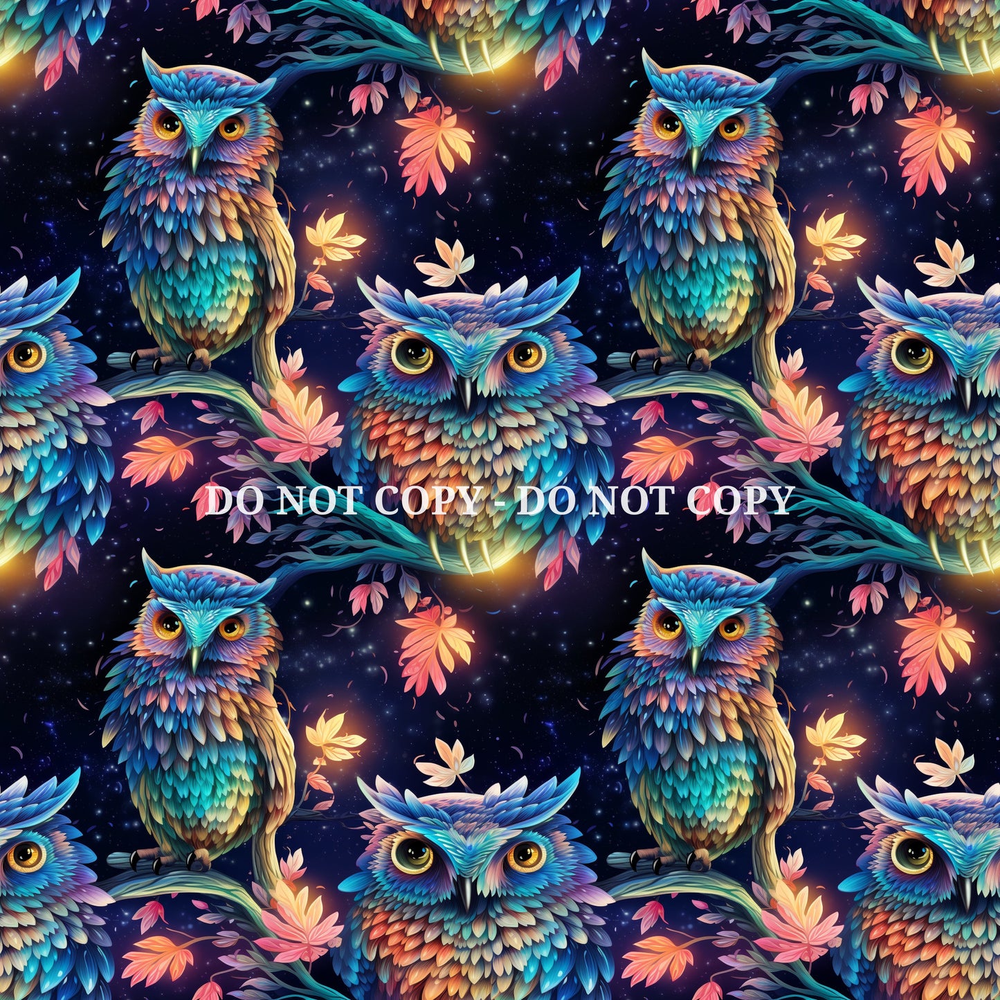 NEON OWL PATTERN VINYL - MULTIPLE VARIATIONS