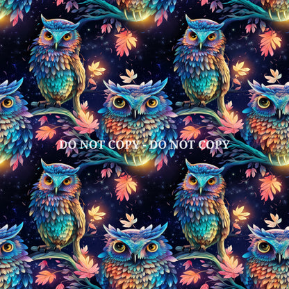 NEON OWL PATTERN VINYL - MULTIPLE VARIATIONS