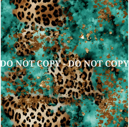 TURQUOISE LEOPARD PATTERN VINYL - MULTIPLE VARIATIONS