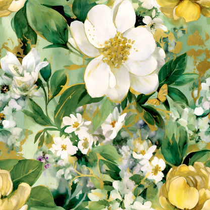 GREEN FLORAL PAINT - MULTIPLE VARIATIONS