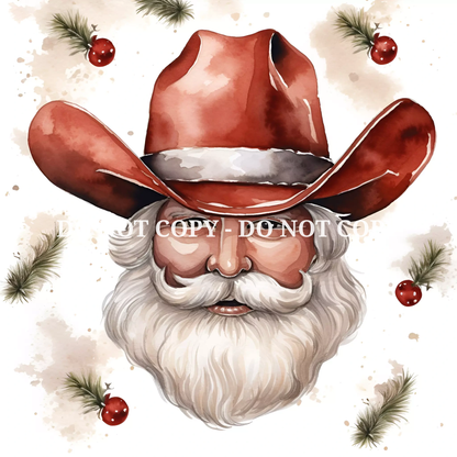 COWBOY CHRISTMAS PATTERN VINYL - MULTIPLE VARIATIONS