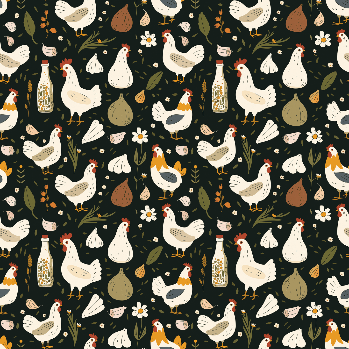 FARM CHICKENS PATTERN VINYL - MULTIPLE VARIATIONS