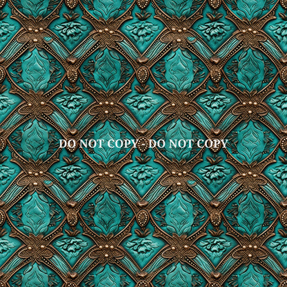 TURQUOISE COWGIRL TEXTURE PATTERN VINYL - MULTIPLE VARIATIONS