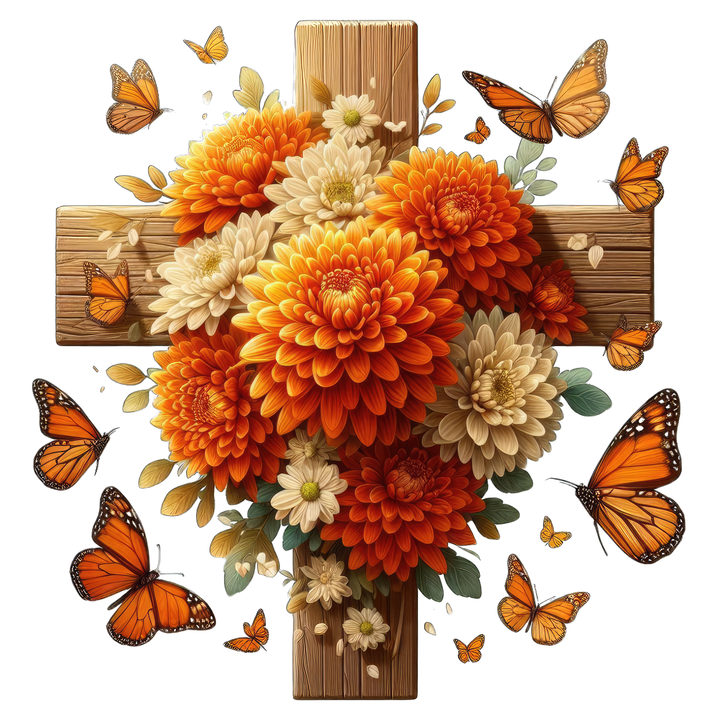 FLORAL CROSS - Decals