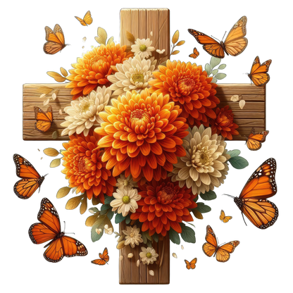 FLORAL CROSS - Decals