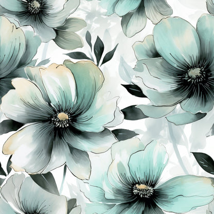 WATERCOLOR SAGE AND BLACK PATTERN VINYL - MULTIPLE VARIATIONS