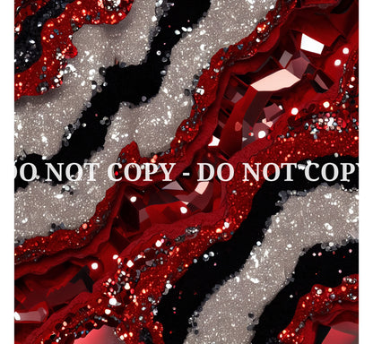 RED AND BLACK GLAM AGATE PATTERN VINYL - MULTIPLE VARIATIONS