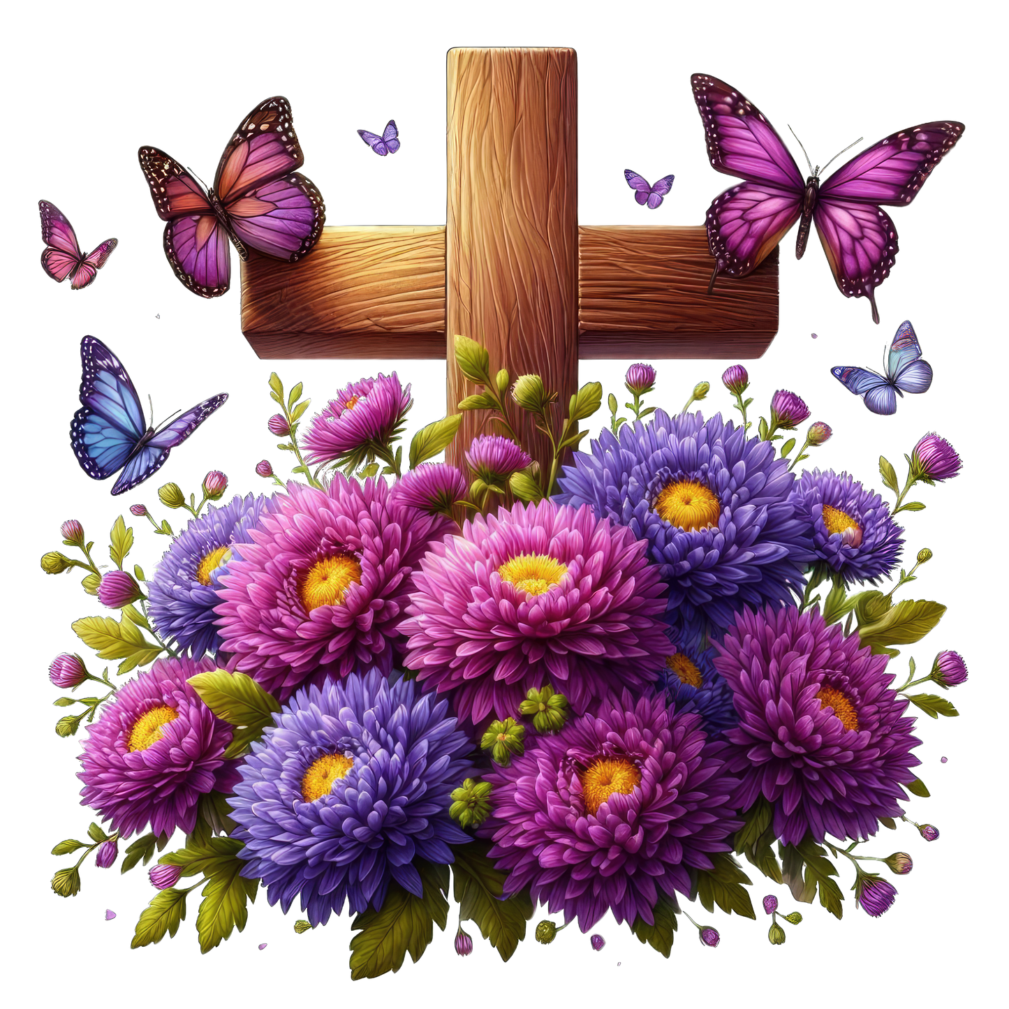 FLORAL CROSS - Decals