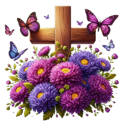 FLORAL CROSS - Decals
