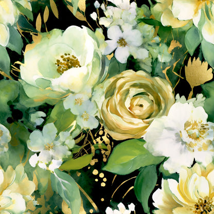 GREEN FLORAL PAINT - MULTIPLE VARIATIONS