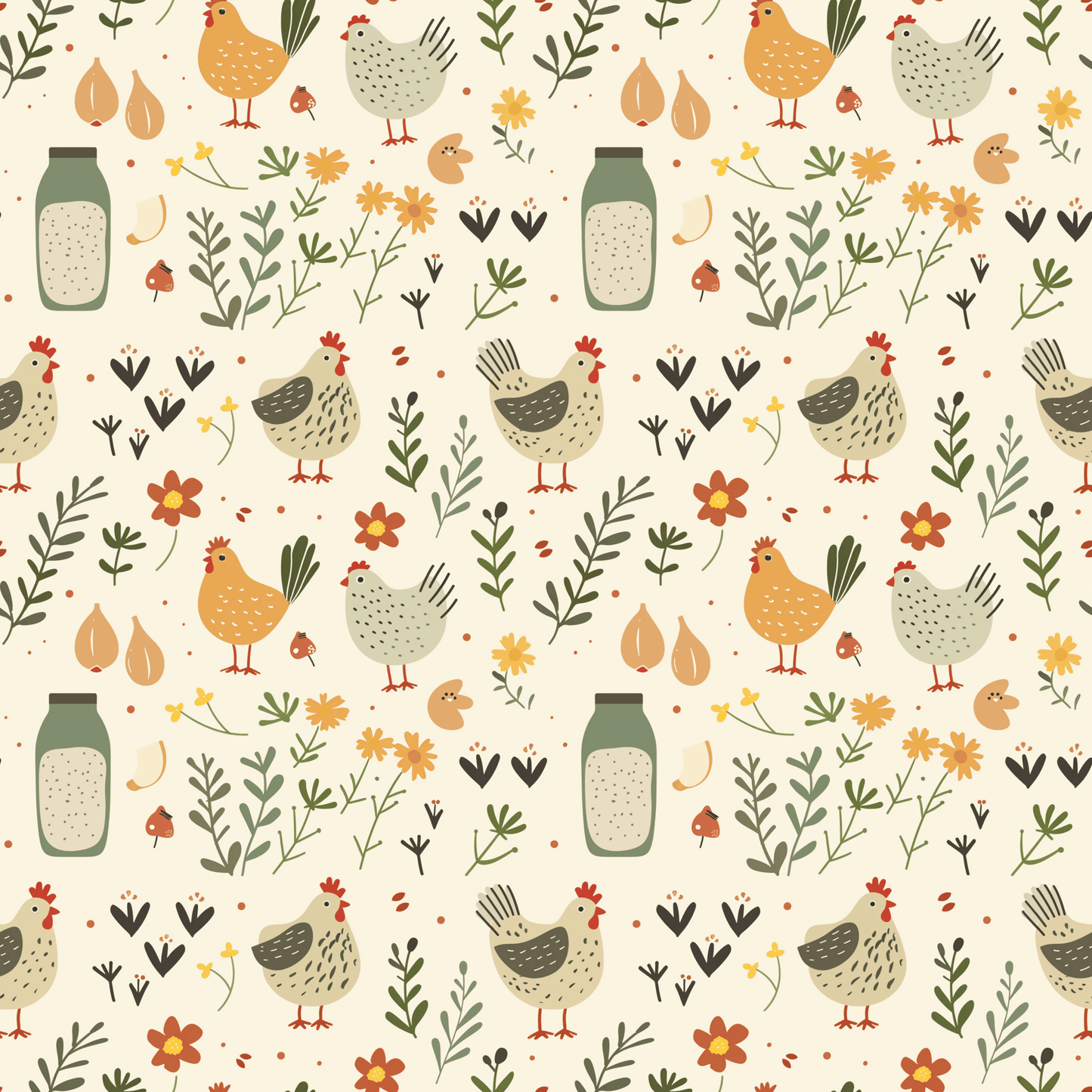 FARM CHICKENS PATTERN VINYL - MULTIPLE VARIATIONS