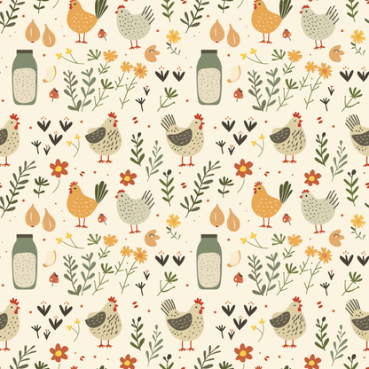 FARM CHICKENS PATTERN VINYL - MULTIPLE VARIATIONS