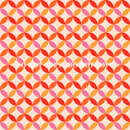 PINK AND ORANGE RETRO PATTERN VINYL - MULTIPLE VARIATIONS