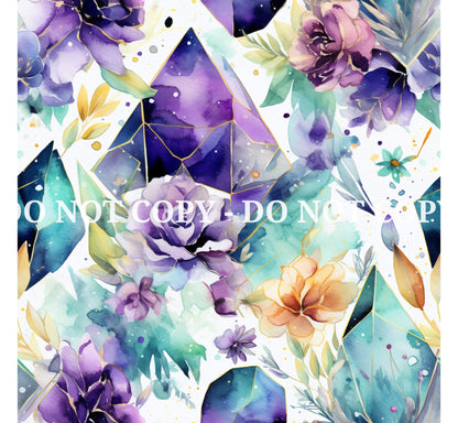 WATERCOLOR CRYSTALS PATTERN VINYL - MULTIPLE VARIATIONS