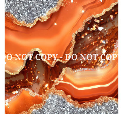 ORANGE GLAM AGATE PATTERN VINYL - MULTIPLE VARIATIONS