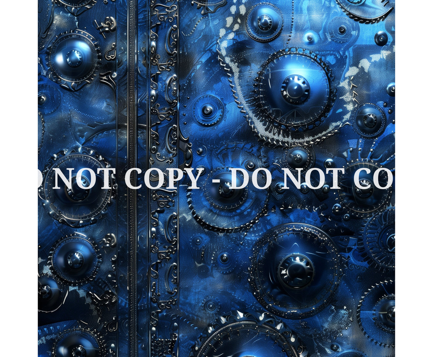 BLUE JEWELED STEAMPUNK PATTERN VINYL - MULTIPLE VARIATIONS