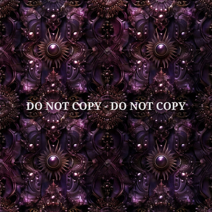 PURPLE JEWELED STEAMPUNK PATTERN VINYL - MULTIPLE VARIATIONS