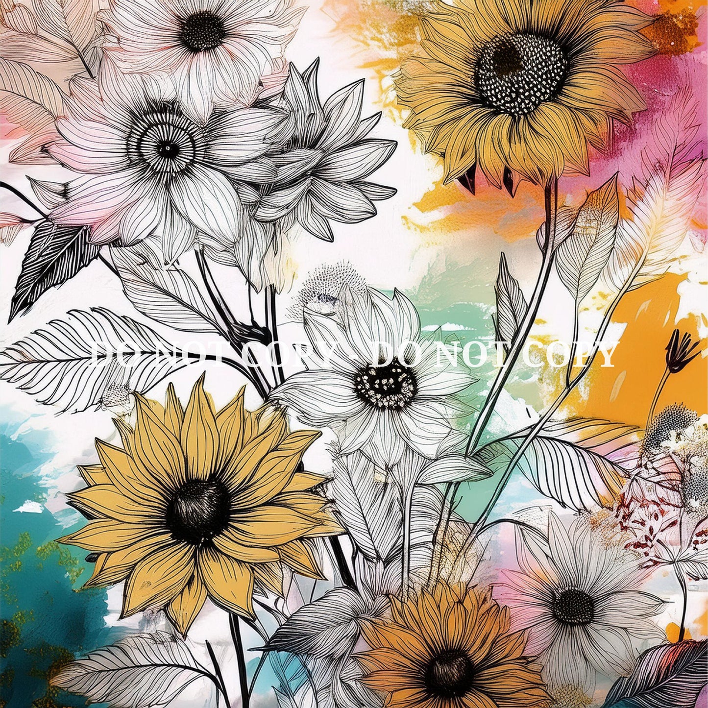 GOLDEN FINE LINE FLORAL PATTERN VINYL - MULTIPLE VARIATIONS