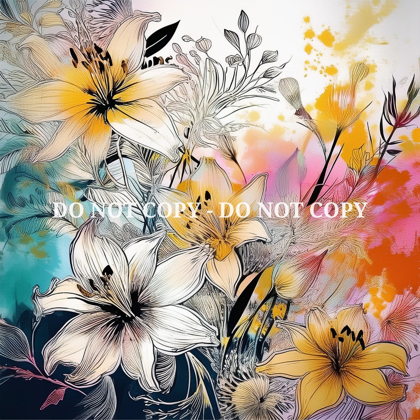 GOLDEN FINE LINE FLORAL PATTERN VINYL - MULTIPLE VARIATIONS