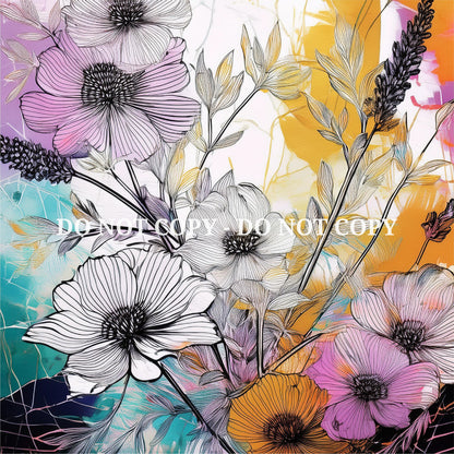 GOLDEN FINE LINE FLORAL PATTERN VINYL - MULTIPLE VARIATIONS