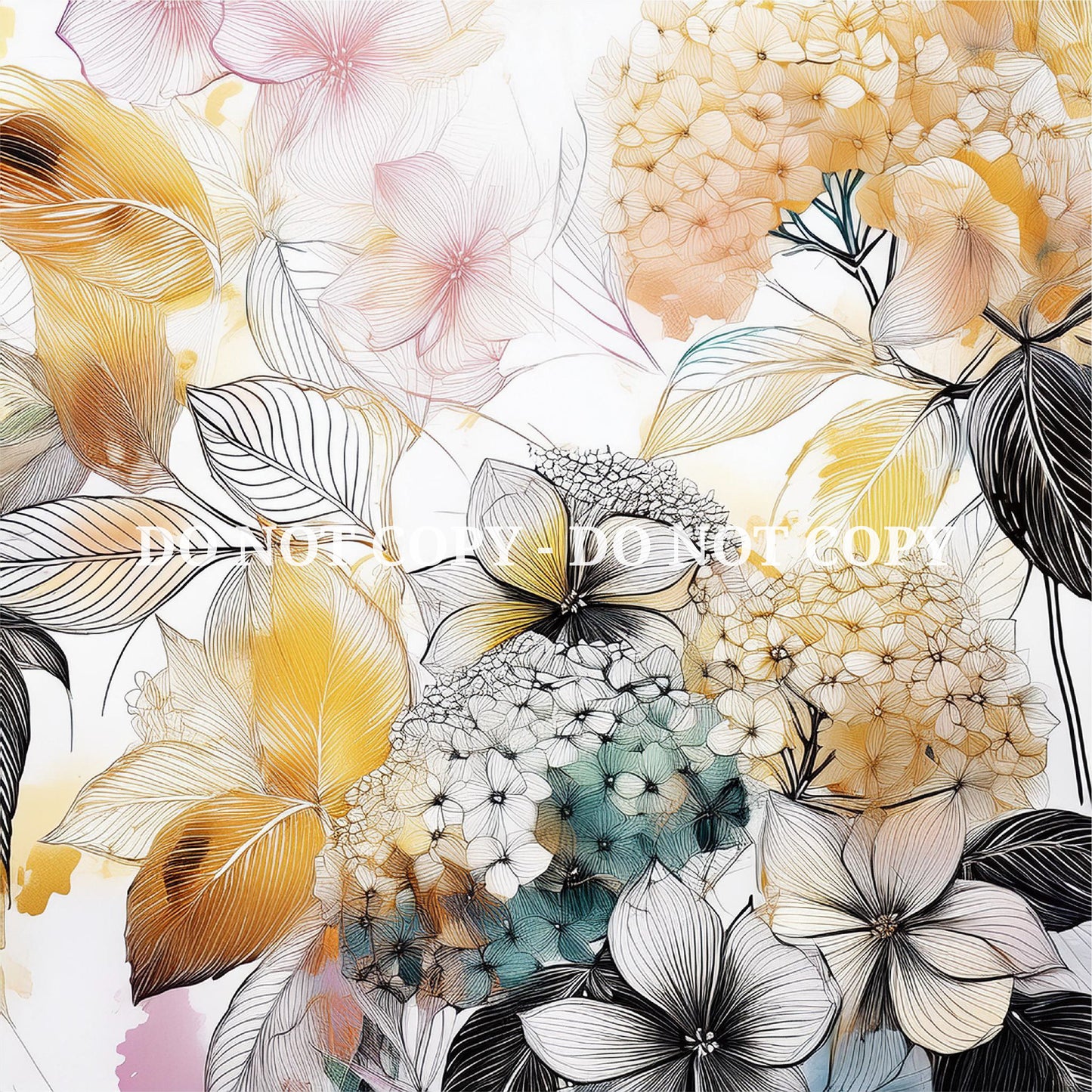 GOLDEN FINE LINE FLORAL PATTERN VINYL - MULTIPLE VARIATIONS