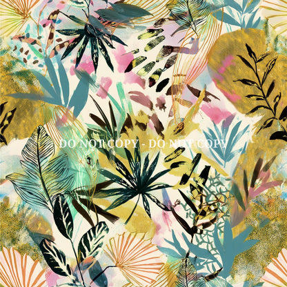 ABSTRACT WATERCOLOR FLORALS PATTERN VINYL - MULTIPLE VARIATIONS