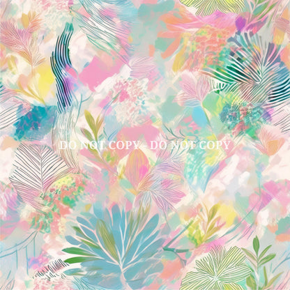 ABSTRACT WATERCOLOR FLORALS PATTERN VINYL - MULTIPLE VARIATIONS