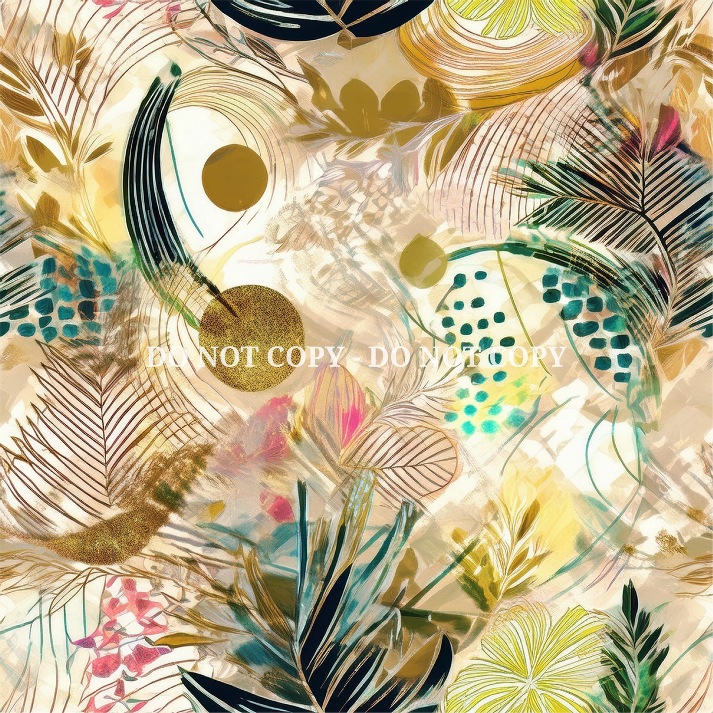 ABSTRACT WATERCOLOR FLORALS PATTERN VINYL - MULTIPLE VARIATIONS