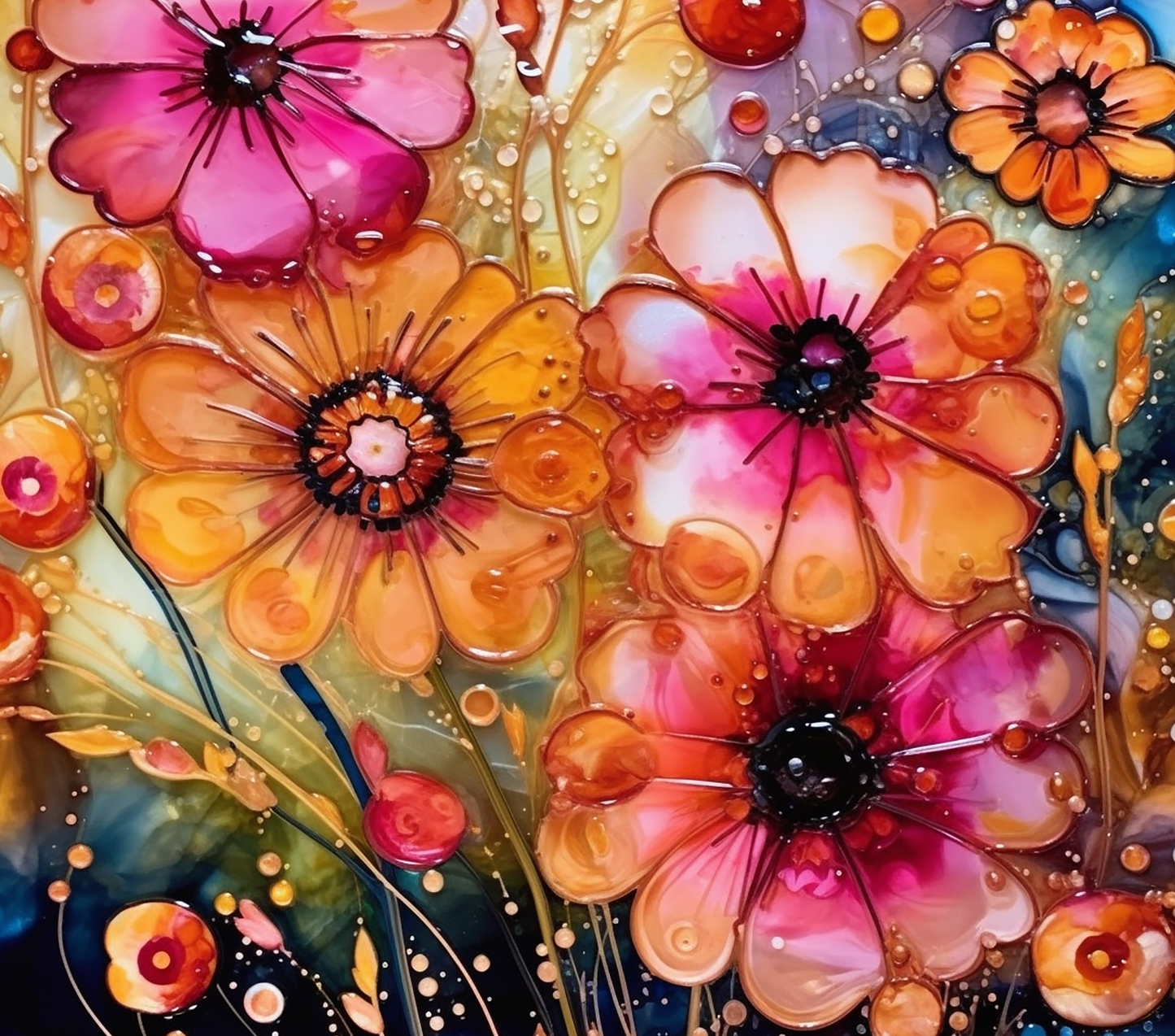 ALCOHOL INK FALL FLORAL