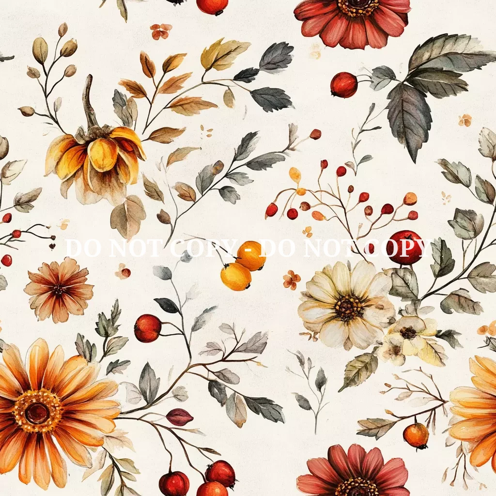 FALL FARM FLORAL PATTERN VINYL - MULTIPLE VARIATIONS