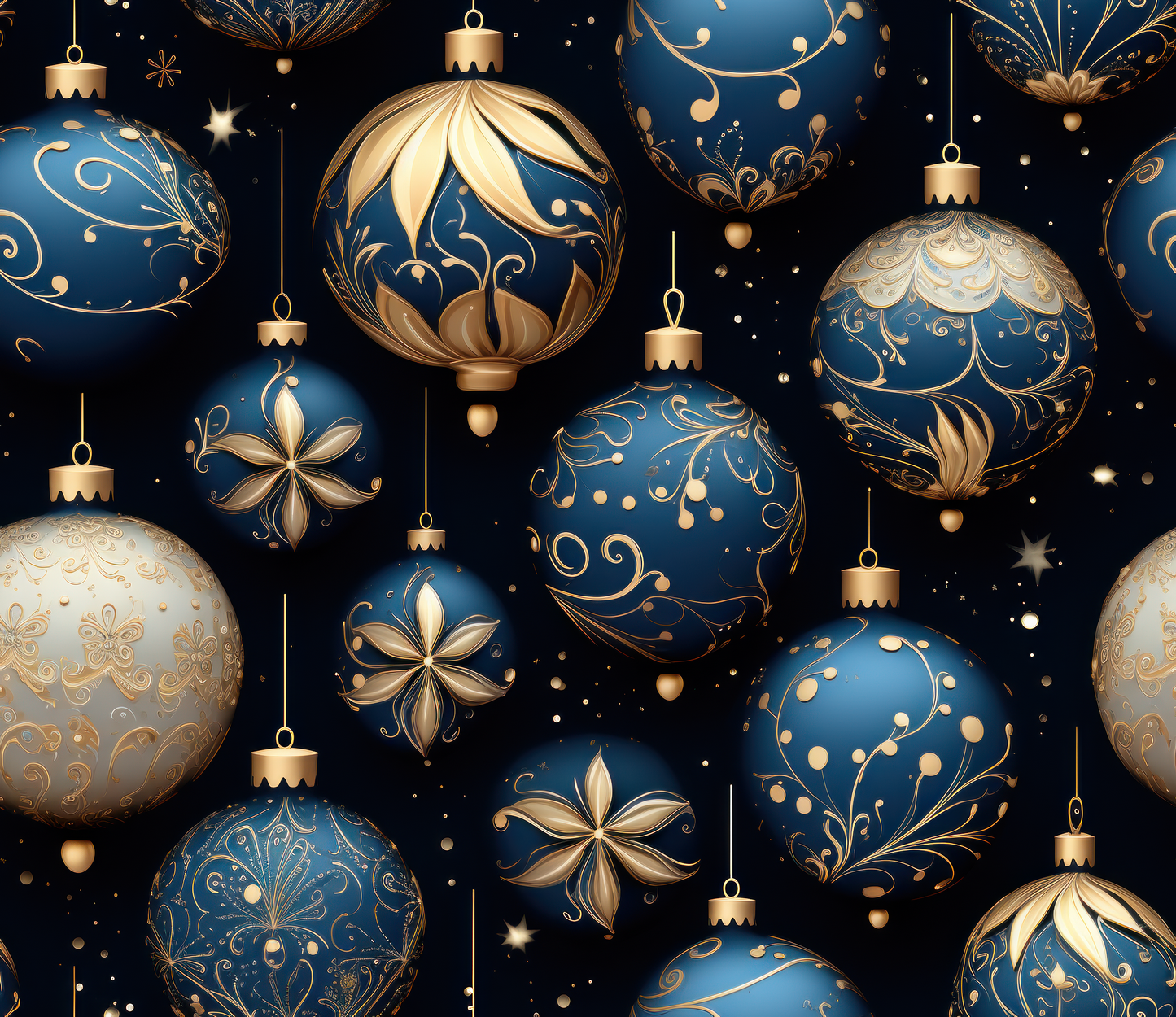 BLUE AND GOLD CHRISTMAS ORNAMENTS